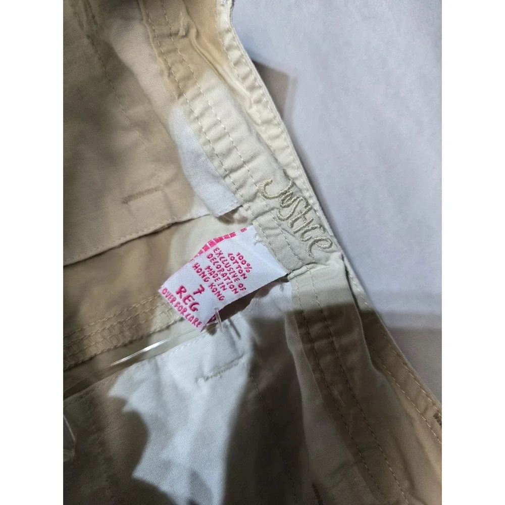 Vintage Justice Girls Cargo Shorts 7 Beige